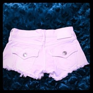 True religion denim shorts (white)